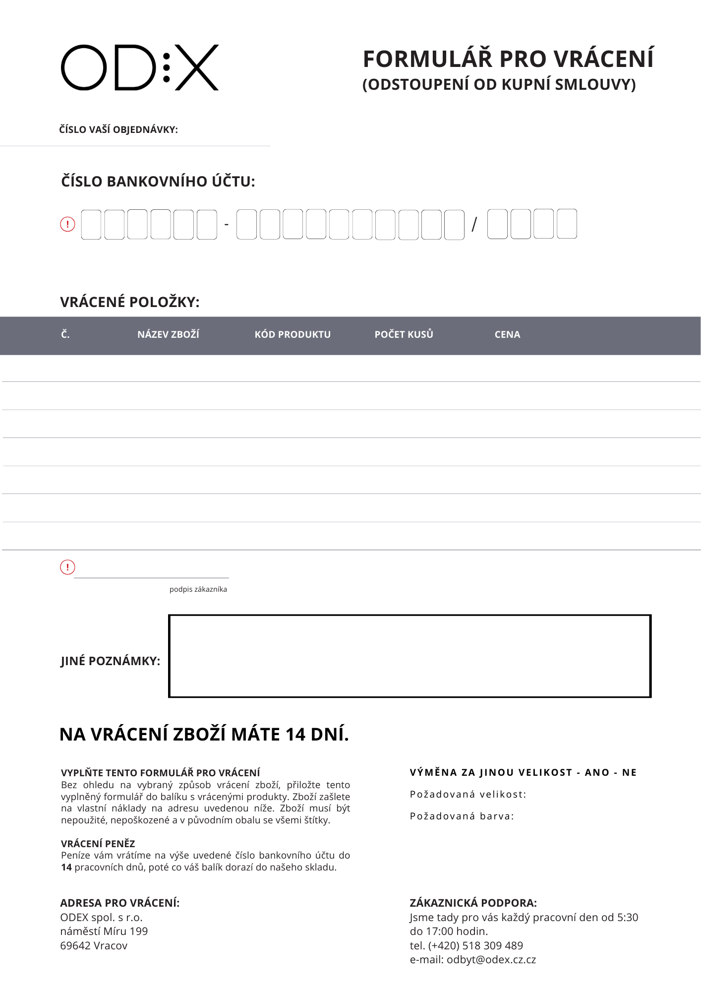 Vrácení zboží